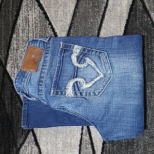 BUCKLE BIG STAR SWEET ULTRA-LOWRISE EMBROIDERED CROP DENIM JEAN